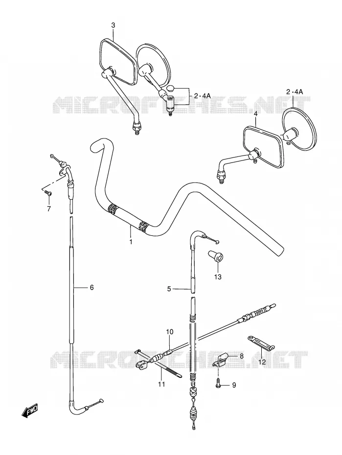 HANDLEBAR - CABLE Suzuki MOTO 650 SAVAGE 2003  LS650PK3(E2)