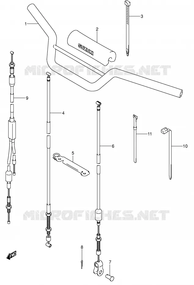 HANDLEBAR - CABLE Suzuki MOTO 80 JR 2003  JR80K3(P3/P28)