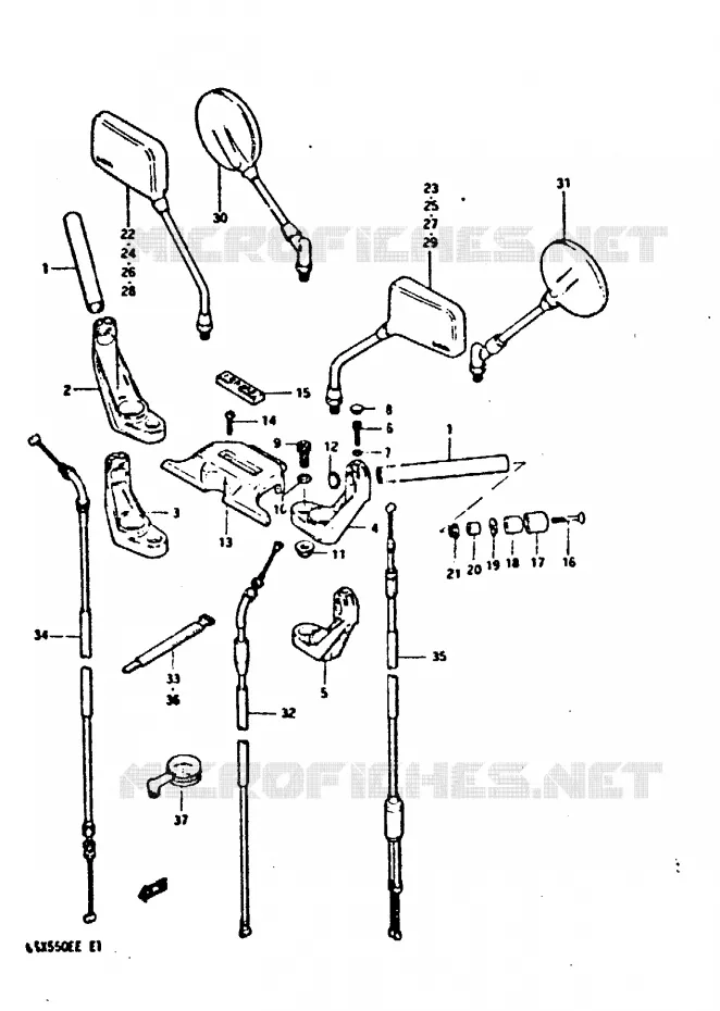 HANDLEBAR (GSX550ED/EE) Suzuki MOTO 550 GSX-E 1983  GSX550ESD(E1)