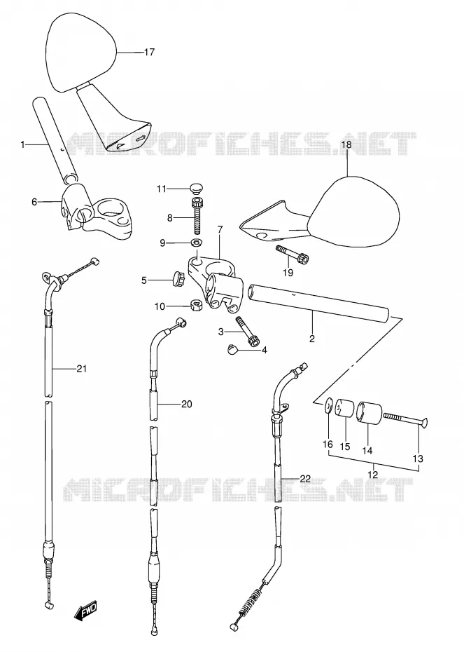 HANDLEBAR (MODEL J/K/L/M/N/P/R) Suzuki MOTO 600 GSX-F 1989  GSX600FK(E2)