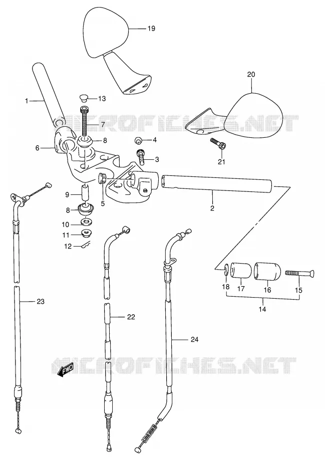 HANDLEBAR (MODEL K/L/M/N/P) Suzuki MOTO 750 GSX-F 1992  GSX750FN(E2)
