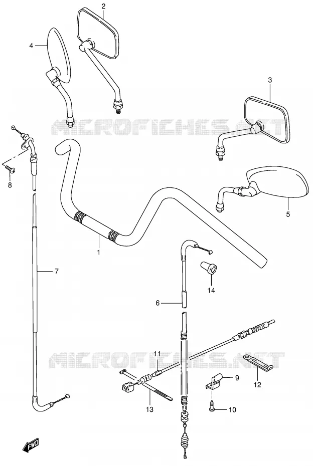 HANDLEBAR Suzuki MOTO 650 BOULEVARD 1998  LS650PW(E3/E28)