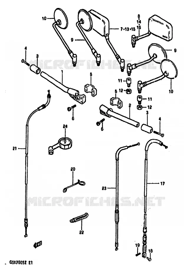 HANDLEBAR Suzuki MOTO 750 GSX-S 1982  GSX750SZ