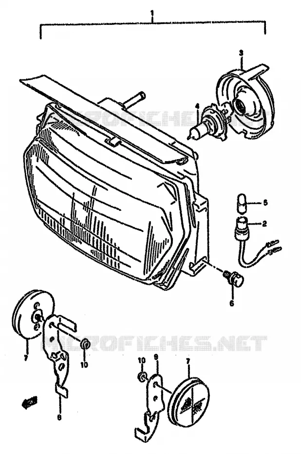 HEADLIGHT (MODEL T) Suzuki MOTO 750 GSX-F 1994  GSX750FR(K-T)