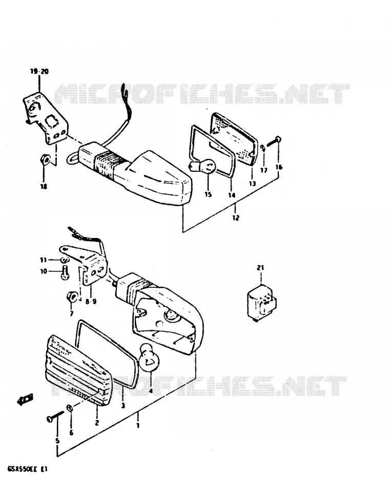 INDICATORS (E2, E17) Suzuki MOTO 550 GSX-E 1983  GSX550ESD(E1)