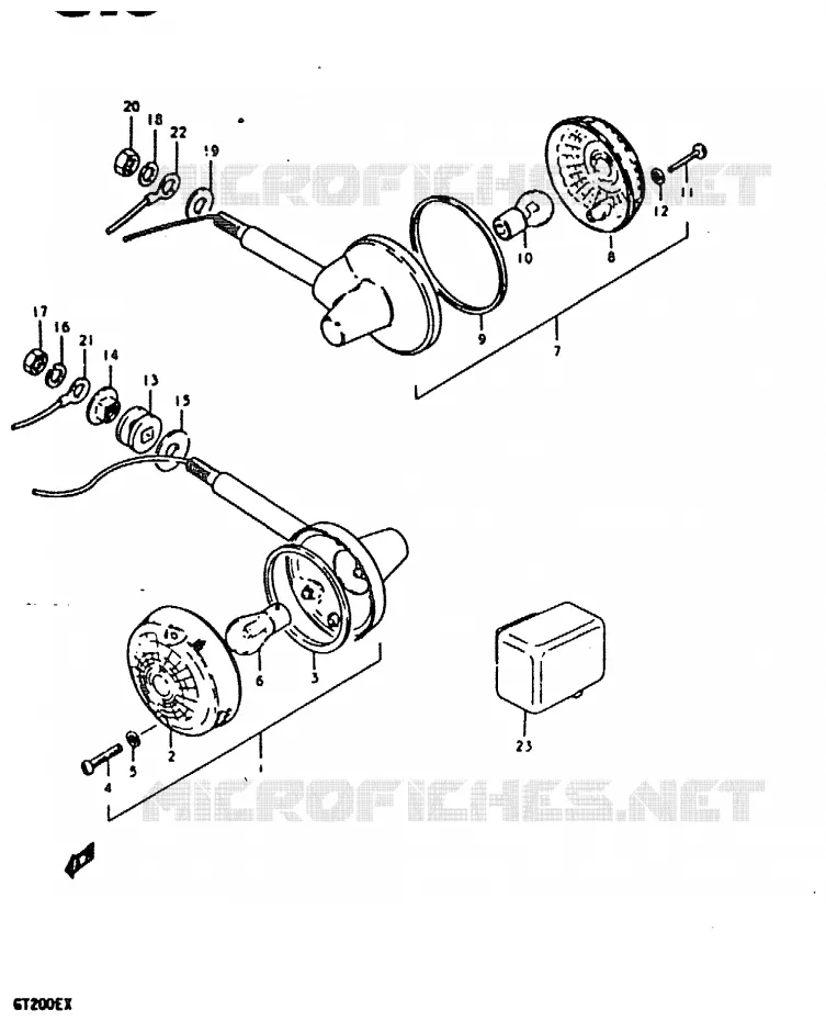 INDICATORS (E21) Suzuki MOTO 200 GT 1999  GT200EX(X)