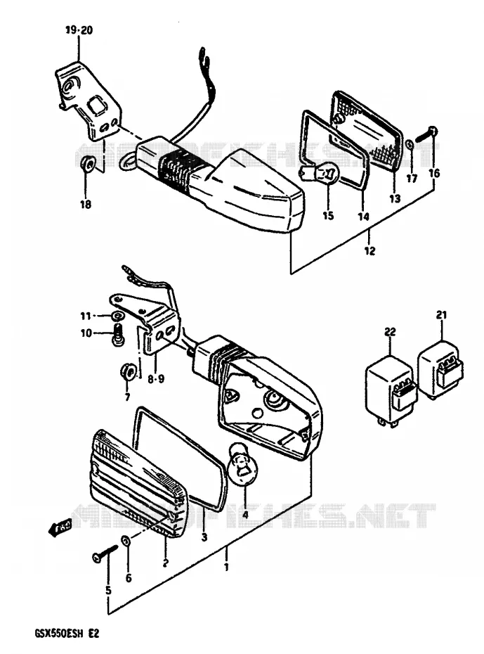INDICATORS (E2,E17) Suzuki MOTO 550 GSX-E 1987  GSX550ESH(F/G/H)