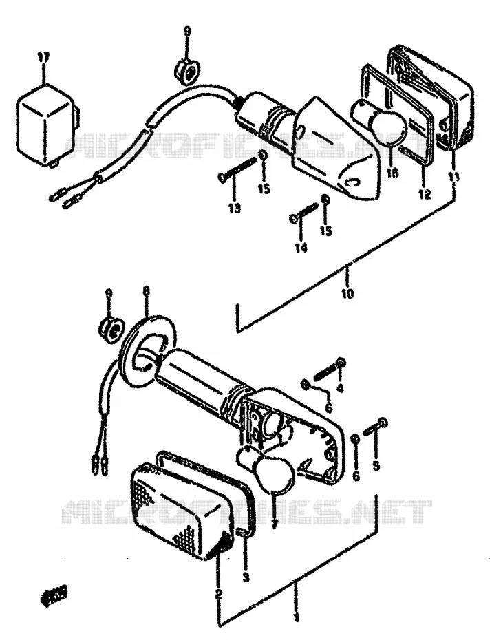 INDICATORS (MODEL T) Suzuki MOTO 750 GSX-F 1994  GSX750FR(K-T)