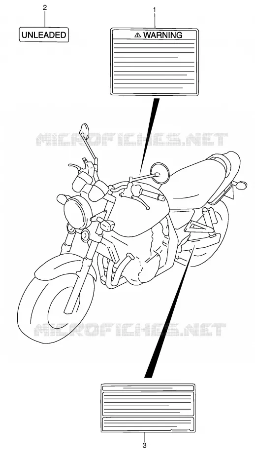 LABEL (MODEL W/X/Y) Suzuki MOTO 750 GSX 1999  GSX750X(E4)