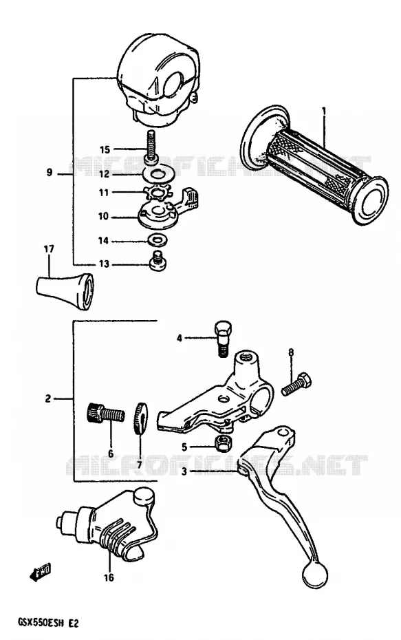 LEFT SWITCH - HANDGRIP Suzuki MOTO 550 GSX-E 1985  GSX550EF(F/G/H)
