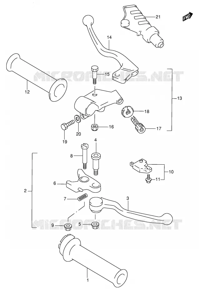 LEVERS - HANDGRIPS Suzuki MOTO 600 GSX-F 1999  GSX600FX(E2)