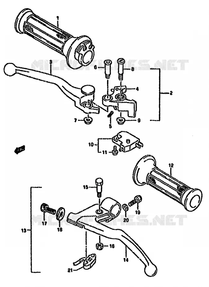 LEVERS - HANDGRIPS Suzuki MOTO 750 GSX-F 1989  GSX750FK(K-T)