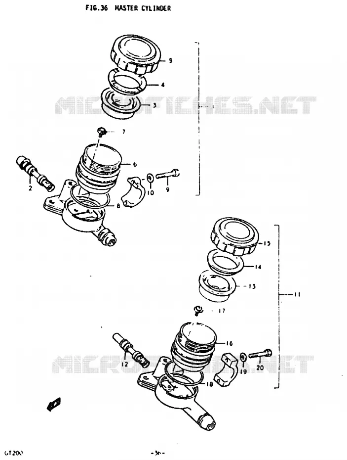MASTER CYLINDER Suzuki MOTO 200 GT 1992  GT200N(N)