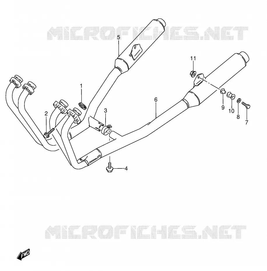 MUFFLER (MODEL K/L/M/N/P/R/S) Suzuki MOTO 600 GSX-F 1996  GSX600FT(E2)