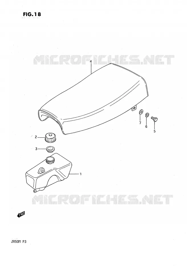 OIL TANK - SEAT Suzuki MOTO 50 JR 1987  JR50H(P3)