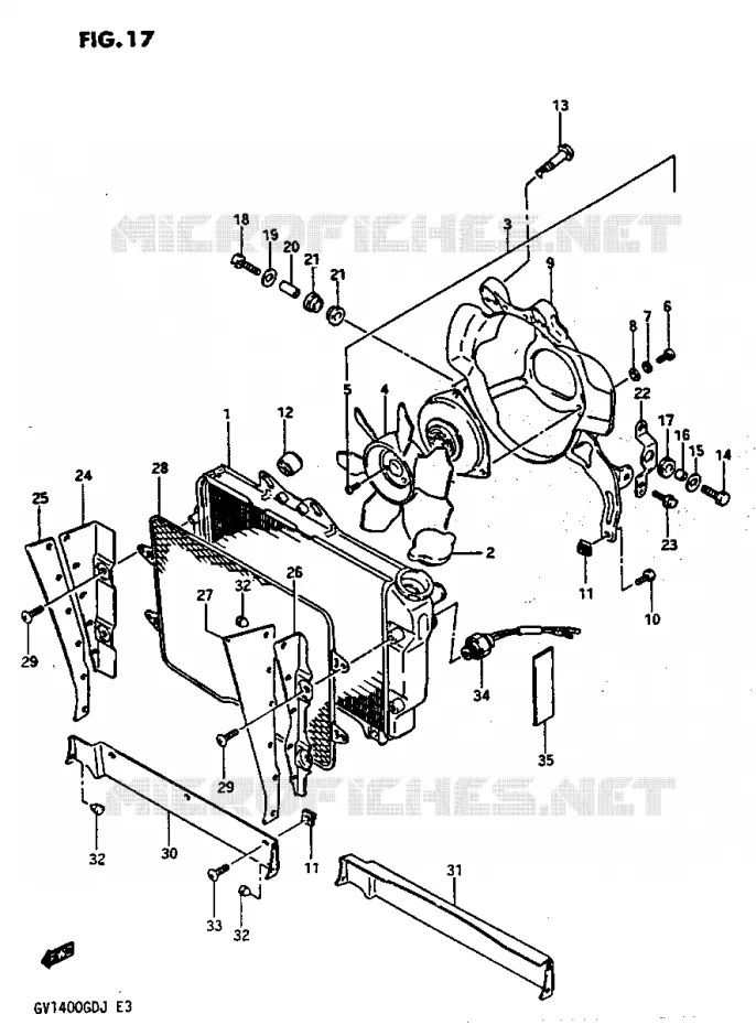 RADIATOR Suzuki MOTO 1400 CAVALCADE 1987  GV1400GDH(G/H/J)