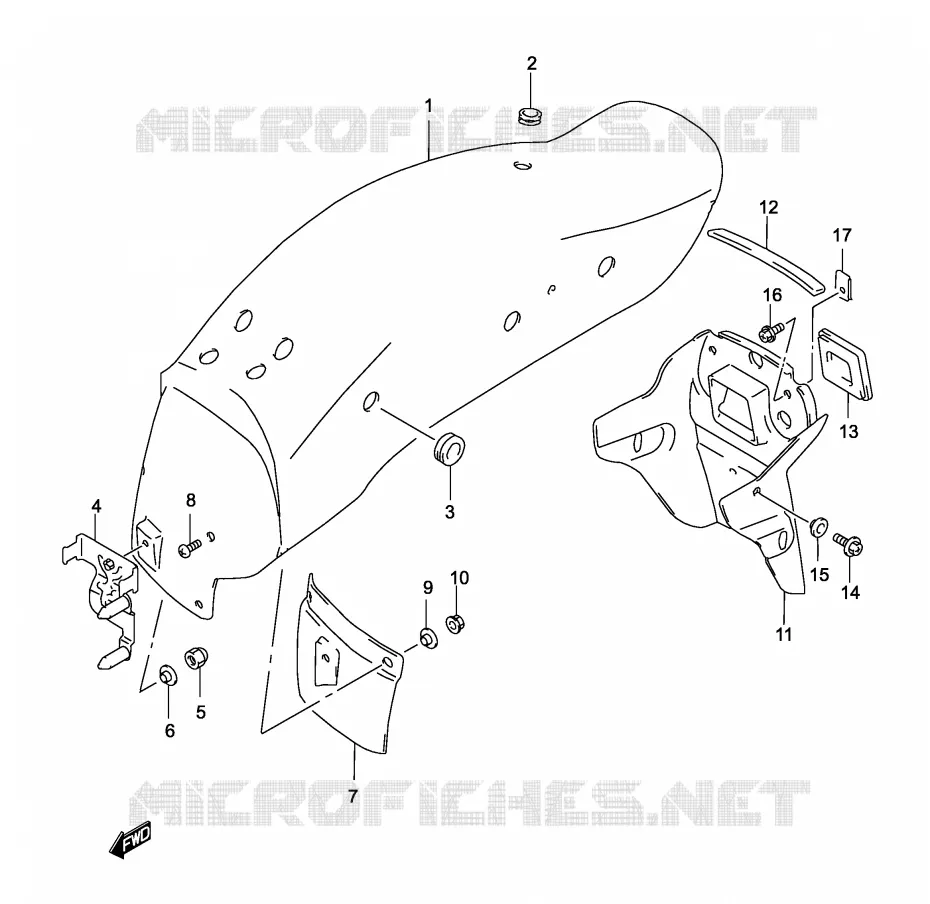 REAR FENDER (MODEL K3) Suzuki MOTO 250 MARAUDER 2003  GZ250K3(P19)