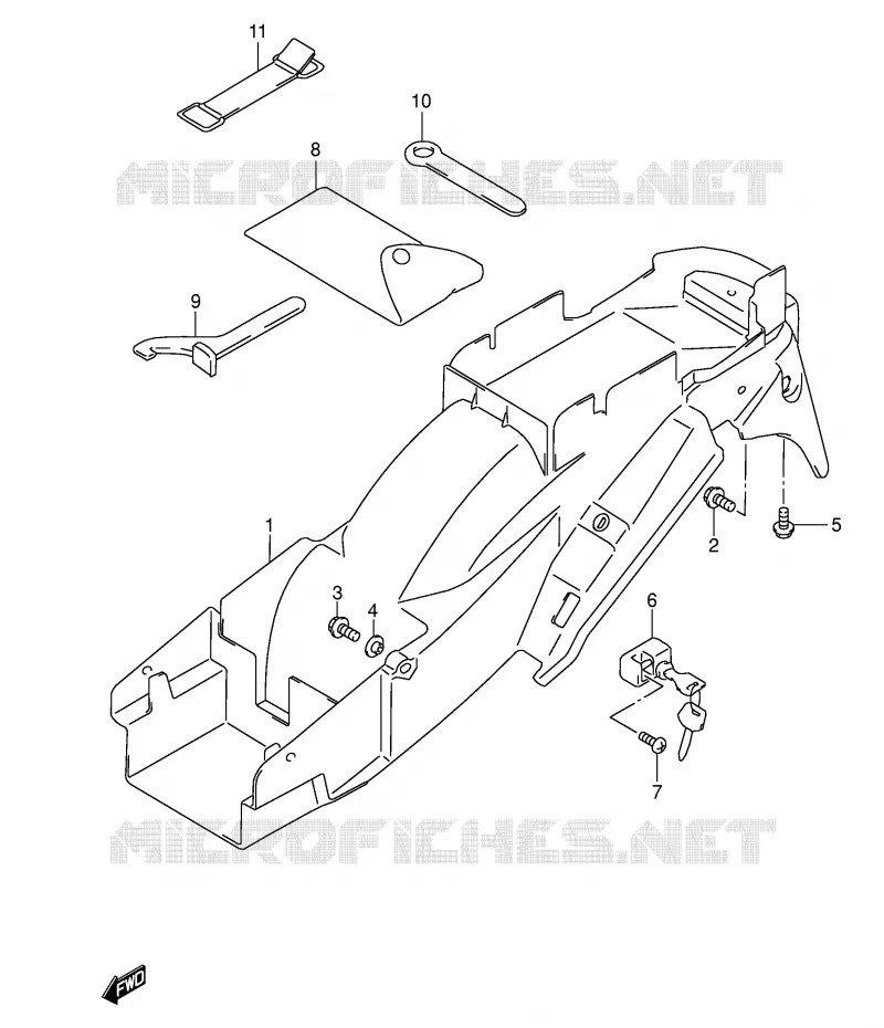 REAR FENDER (MODEL K3) Suzuki MOTO 600 GSX-F 2001  GSX600FK1(E2)