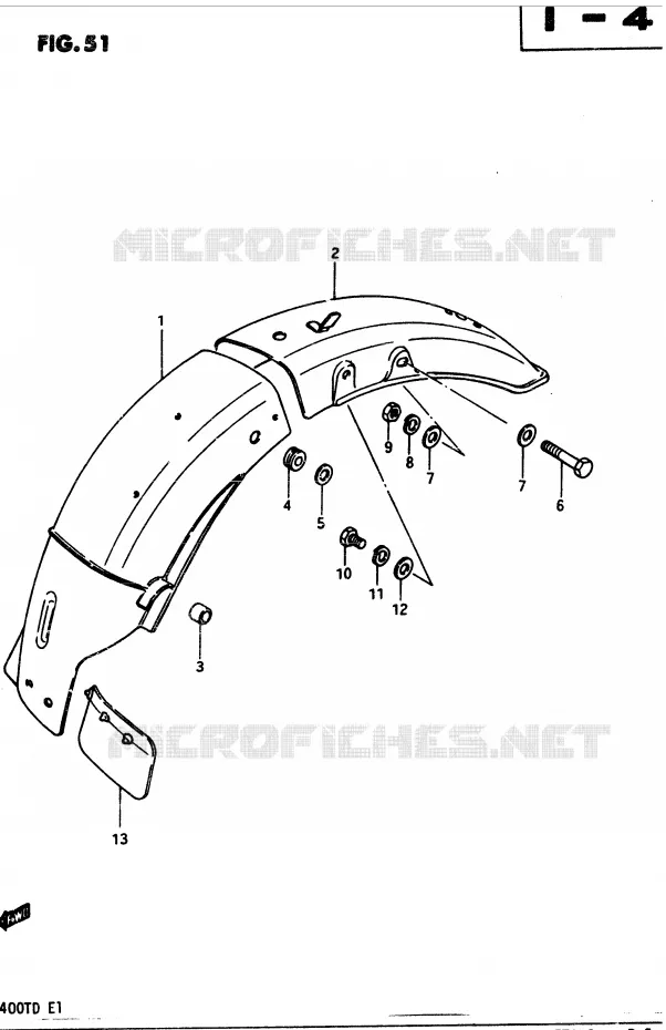 REAR FENDER Suzuki MOTO 400 GSX 1983  GSX400TD