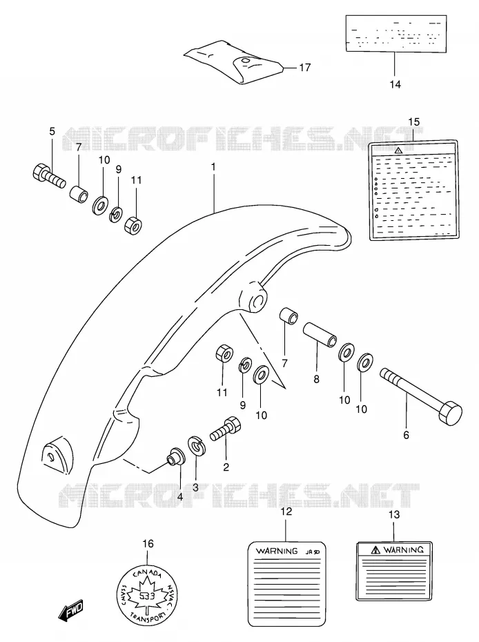 REAR FENDER Suzuki MOTO 50 JR 1996  JR50T(P3/P28)