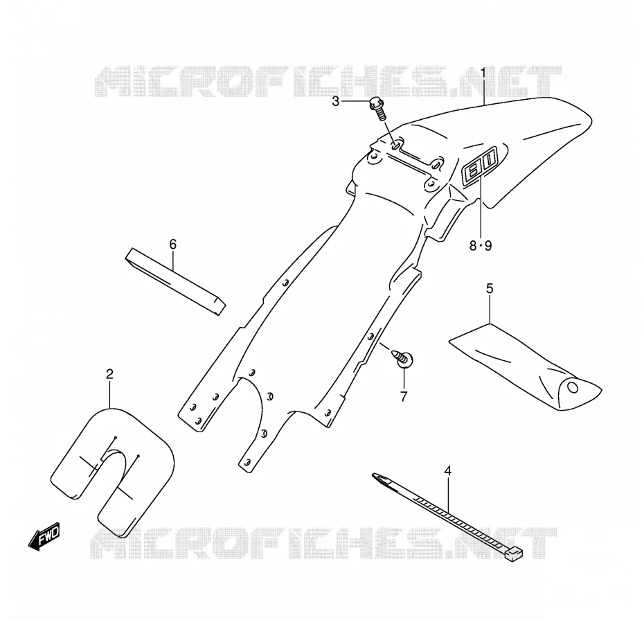REAR FENDER Suzuki MOTO 80 JR 2004  JR80K4(P3/P28)