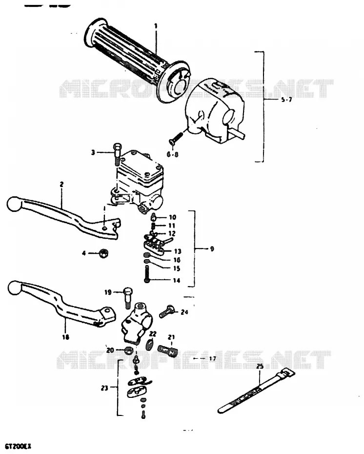 RIGHT SWITCH - HANDGRIP Suzuki MOTO 200 GT 1999  GT200EX(X)