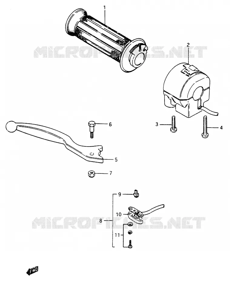 RIGHT SWITCH - HANDGRIP Suzuki MOTO 750 GSX-E 1985  GSX750EF(F)