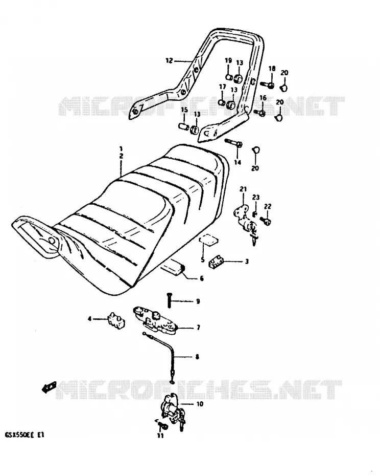 SEAT (MODEL D) Suzuki MOTO 550 GSX-E 1983  GSX550ED(E1)
