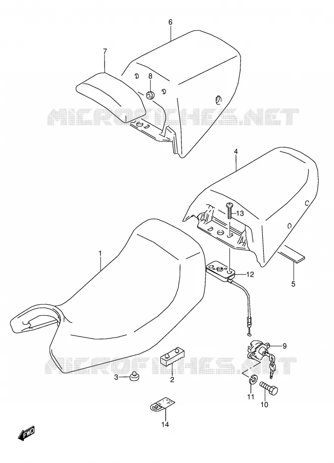 SEAT (MODEL J/K/L/M) Suzuki MOTO 600 GSX-F 1992  GSX600FN(E2)