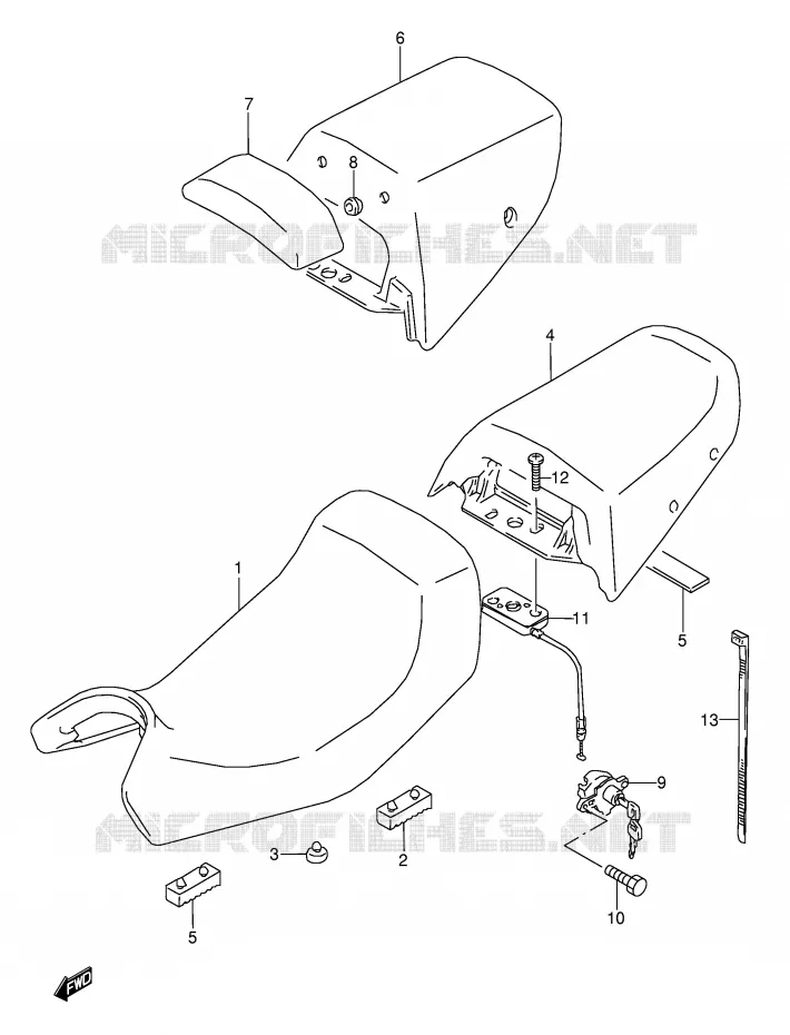 SEAT (MODEL N/P/R/S/T) Suzuki MOTO 600 GSX-F 1988  GSX600FUJ(E2)