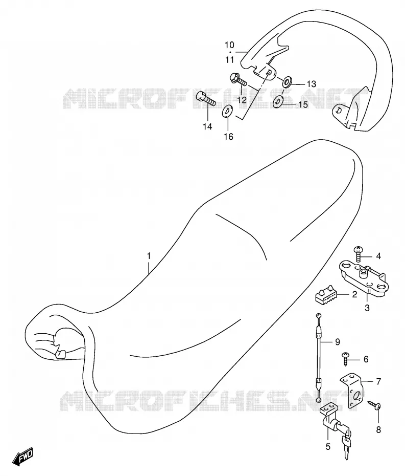 SEAT (MODEL W/X) Suzuki MOTO 600 GSX-F 2003  GSX600FK3(E2)
