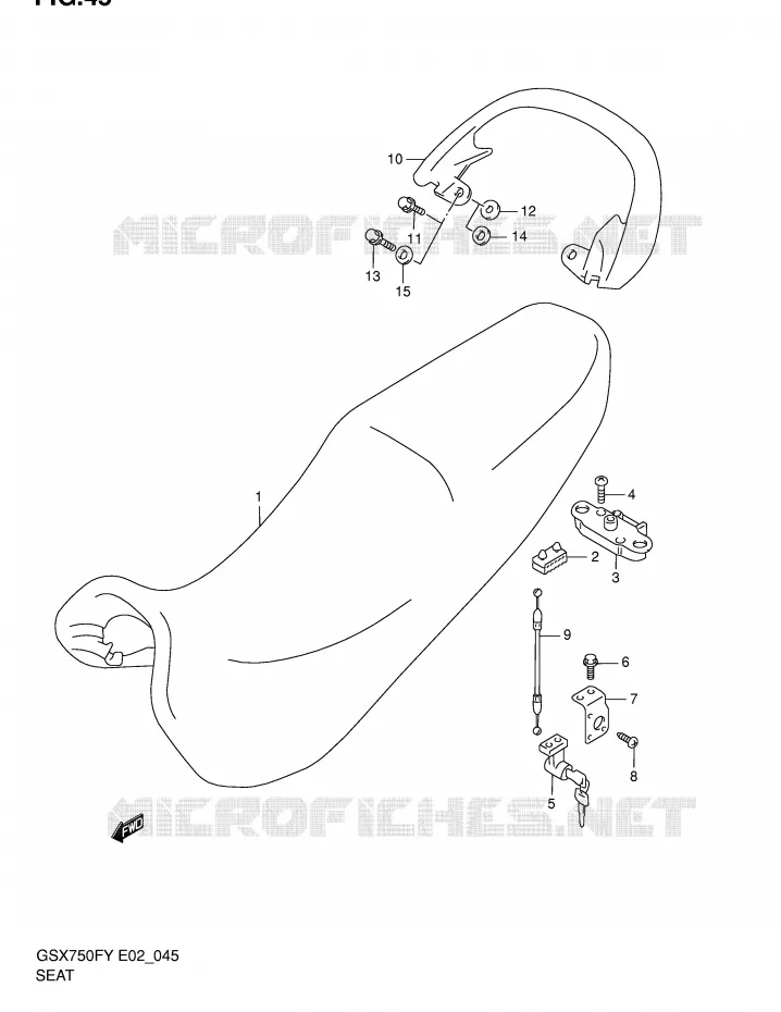 SEAT (MODEL W/X) Suzuki MOTO 750 GSX-F 2003  GSX750FLK3(E2)