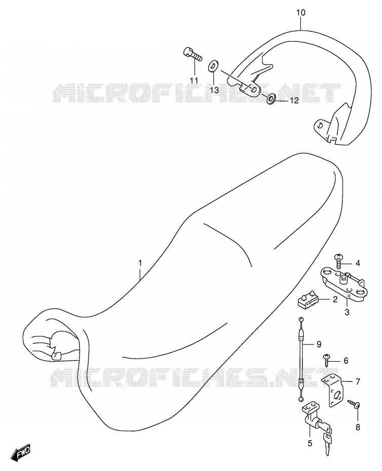 SEAT (MODEL Y/K1/K2) Suzuki MOTO 600 GSX-F 2002  GSX600FUK2(E2)