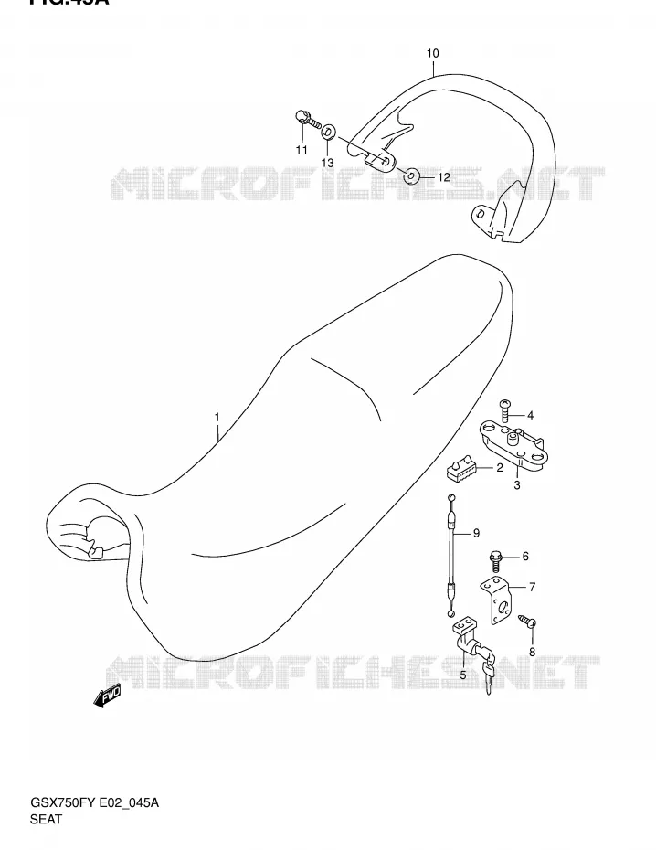 SEAT (MODEL Y/K1/K2) Suzuki MOTO 750 GSX-F 2003  GSX750FK3(E2)