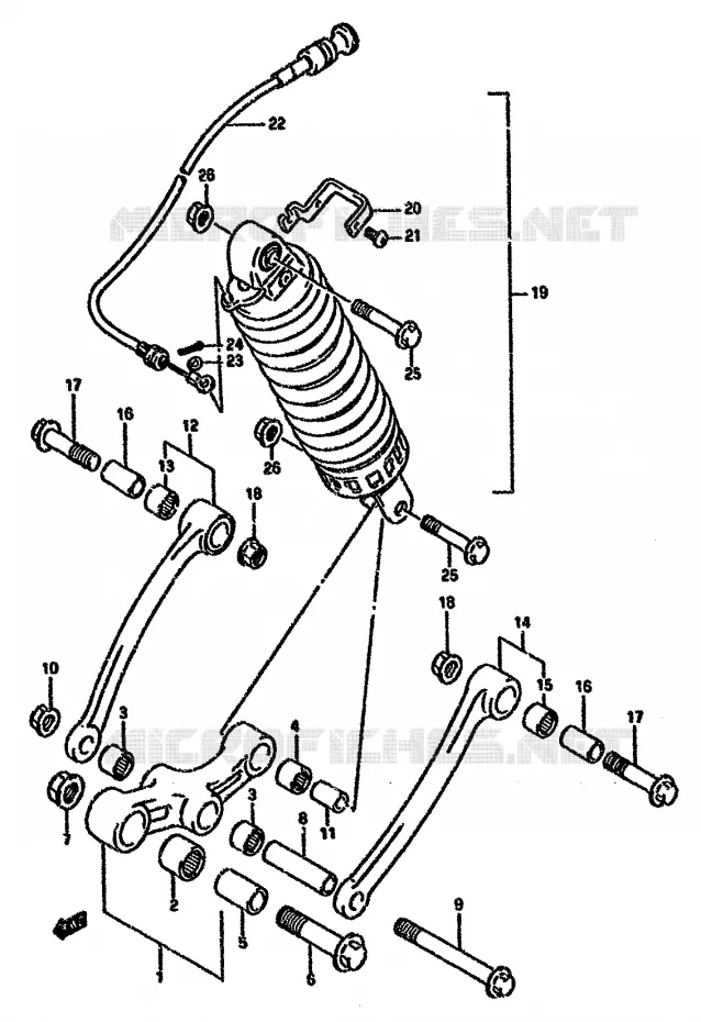 SHOCK ABSORBER LINKAGE (SEE NOTE) Suzuki MOTO 750 GSX-F 1990  GSX750FSKL(K-T)