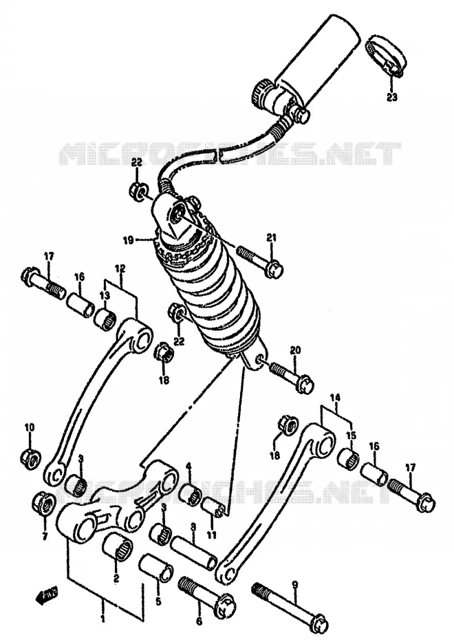 SHOCK ABSORBER LINKAGE (SEE NOTE) Suzuki MOTO 750 GSX-F 1995  GSX750FS(K-T)