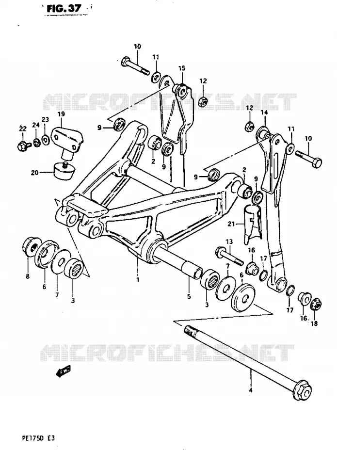 SHOCK ABSORBER LINKAGE Suzuki MOTO 175 PE 1983  PE175D(Z/D)