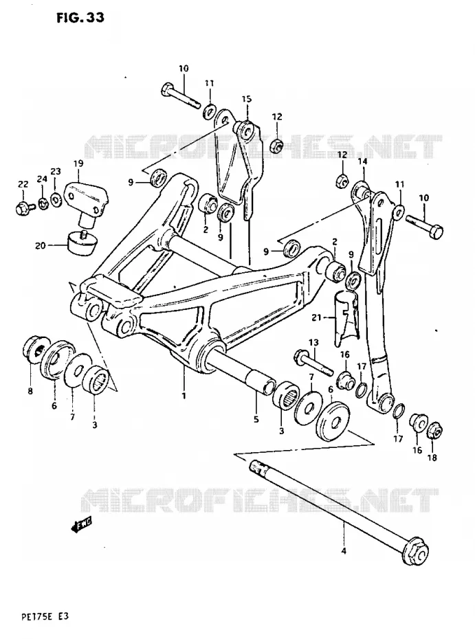 SHOCK ABSORBER LINKAGE Suzuki MOTO 175 PE 1984  PE175E