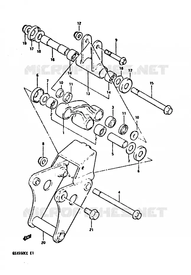 SHOCK ABSORBER LINKAGE Suzuki MOTO 550 GSX-E 1984  GSX550EE(E1)