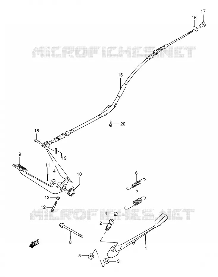STAND - REAR BRAKE Suzuki MOTO 650 BOULEVARD 1998  LS650PW(E3/E28)