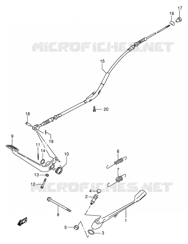 STAND - REAR BRAKE Suzuki MOTO 650 SAVAGE 1999  LS650PX(E2)