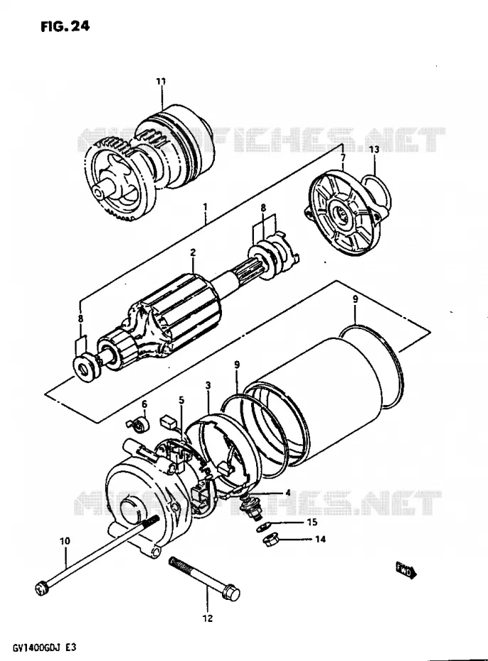 STARTER MOTOR Suzuki MOTO 1400 CAVALCADE 1987  GV1400GTH(G/H/J)