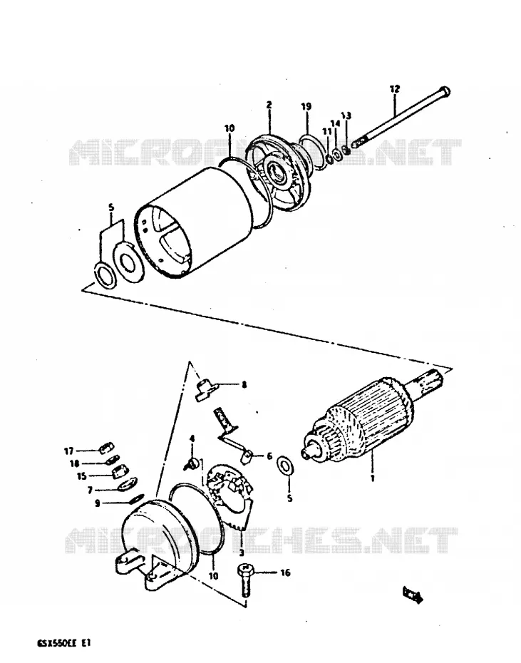 STARTER MOTOR Suzuki MOTO 550 GSX-E 1984  GSX550EE(E1)