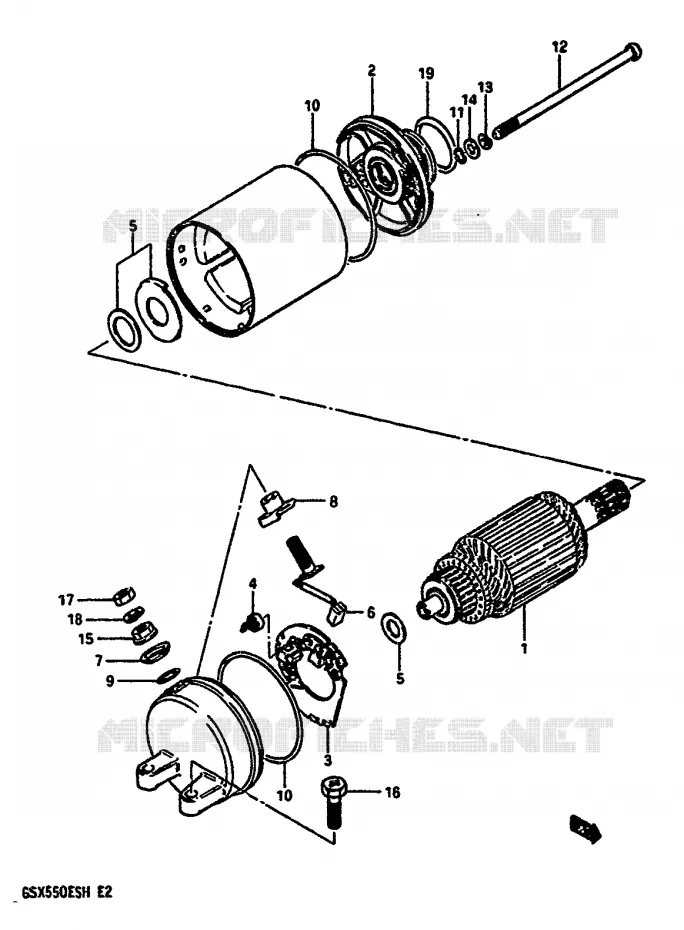 STARTER MOTOR Suzuki MOTO 550 GSX-E 1987  GSX550EFH(F/G/H)