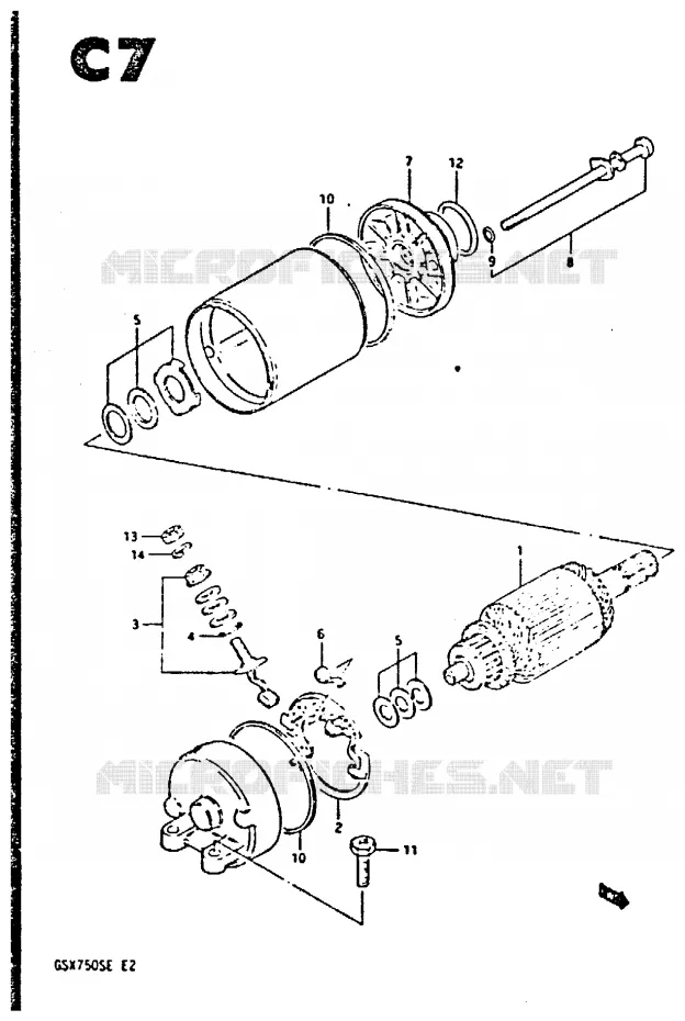 STARTER MOTOR Suzuki MOTO 750 GSX-S 1984  GSX750SE(E2)