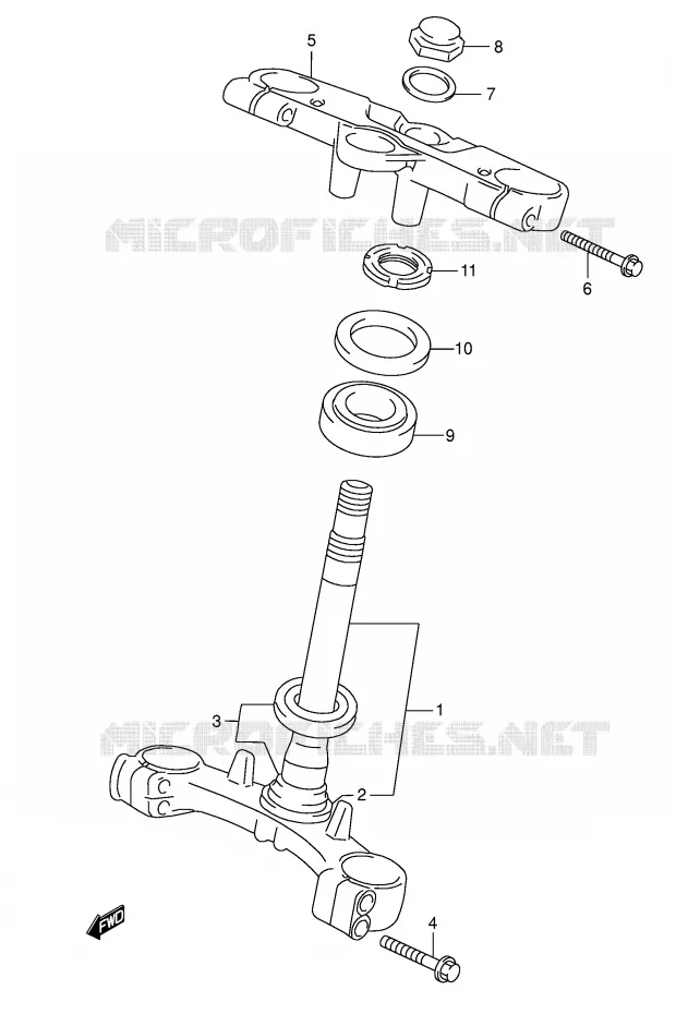 STEERING COLUMN (MODEL K3) Suzuki MOTO 600 GSX-F 2003  GSX600FK3(E2)