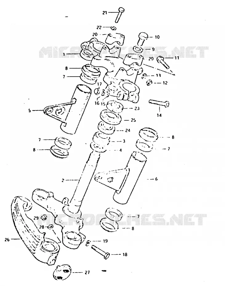 STEERING COLUMN Suzuki MOTO 400 GSX 1981  GSX400TX