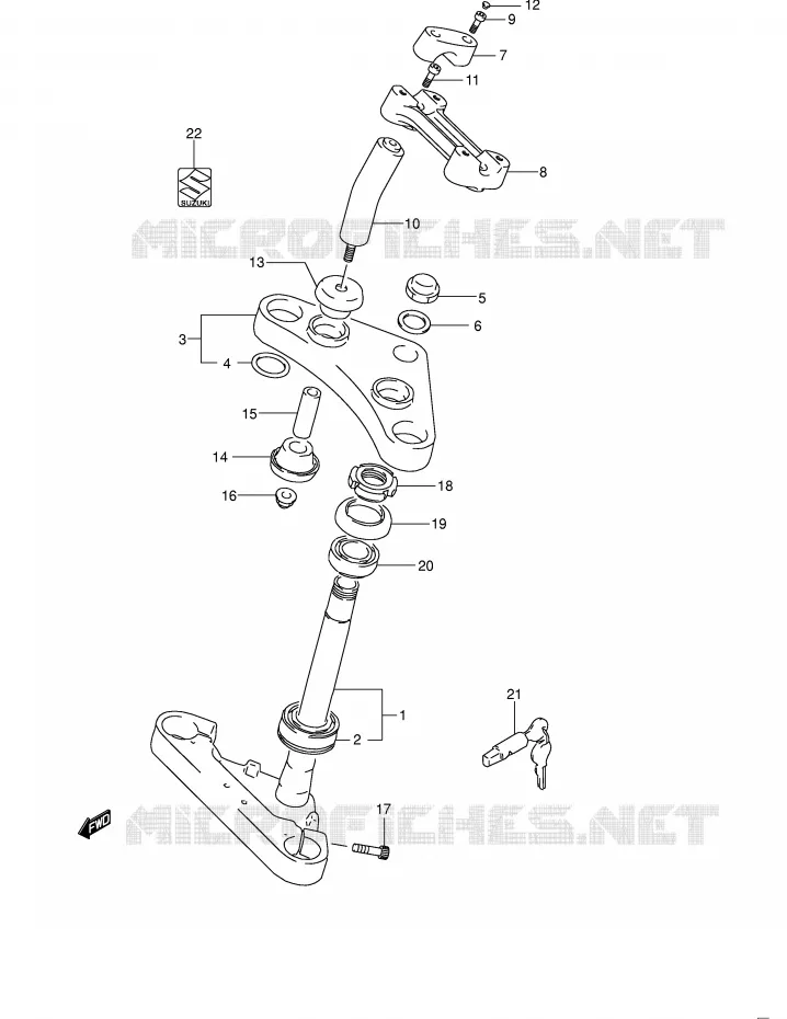 STEERING COLUMN Suzuki MOTO 650 BOULEVARD 2006  LS650K6(E3/E28)