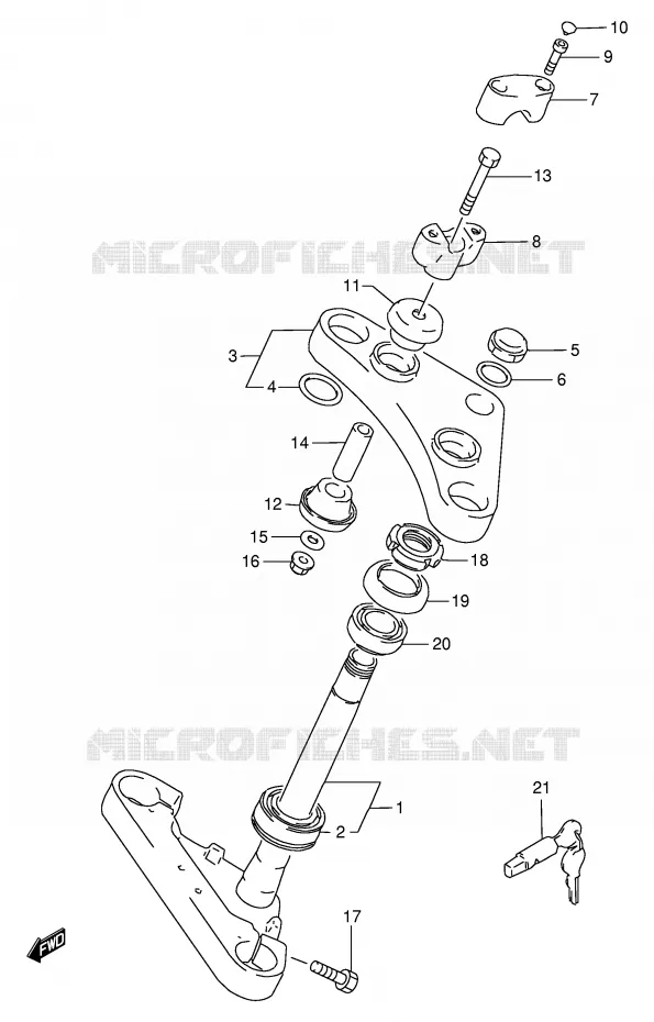 STEERING COLUMN Suzuki MOTO 650 SAVAGE 1998  LS650PW(E2)