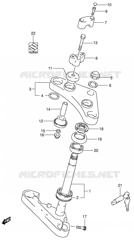 STEERING COLUMN Suzuki MOTO 650 SAVAGE 2000  LS650PY(E3/E28)